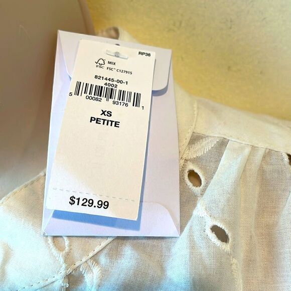 NWT Banana Republic White Eyelet Lace Cotton Dress Women's Size XS - Picture 2 of 10